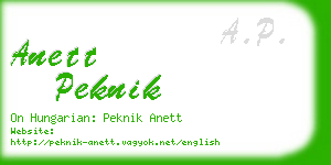 anett peknik business card